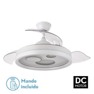 Ventilador Dc Turia 72w 6120lm Blanco 3 Asp.desplegables 32/47x50/107d. 3 Colores C/remoto+temporizador+memoria