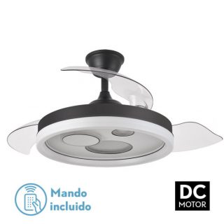 Ventilador Dc Turia 72w 6120lm Negro/blanco 3 Asp.desp. 32/47x50/107d. 3 Colores C/remoto+temporizador+memoria