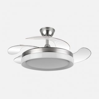 Ventilador Dc Zenit Niquel 59w 4aspas despegables 107d 6980lm 6vel 3000k,4000k,6000k, Remoto+reg.intens.+temporizador+memoria