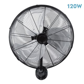 Ventilador Pared Arrecife 120w Negro/plata 55d  3 Velocidades Orientable Y Oscilante