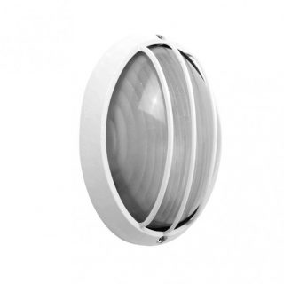 Aplique Ext.oval Aluminio Aquila Peq.1xe27 Blanco 10,5x22x14 Cm Ip44