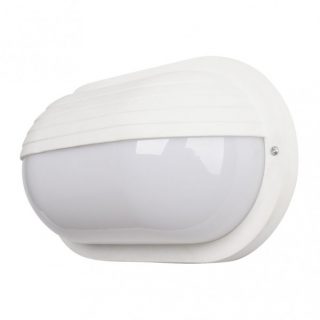 Aplique Ext.oval Canopus Grande1xe27 Policar.blanco 10x26x15 Cm Ip44