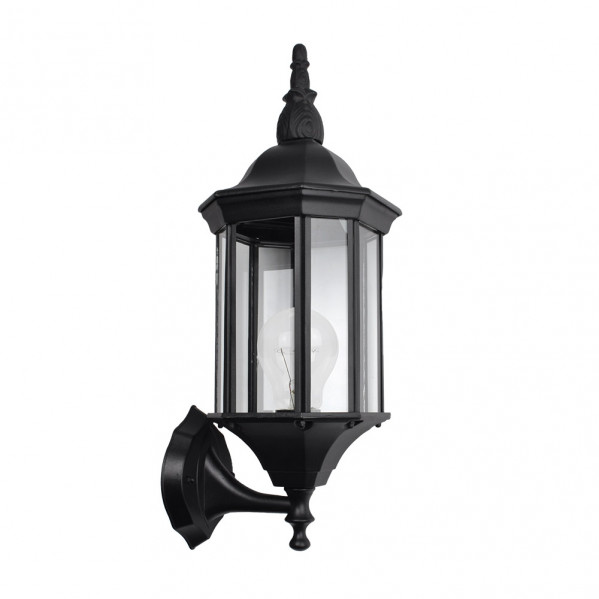 Aplique Exterior Aluminio Pollux 1xe27 Negro Ip44 50x18x20 Cm Ip44