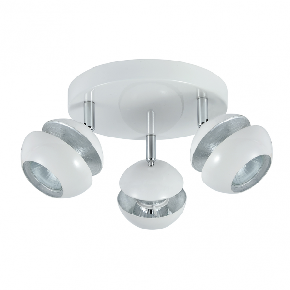 Plafon Beethoven 3xgu10 Blanco/plata 14x22x22 Cm