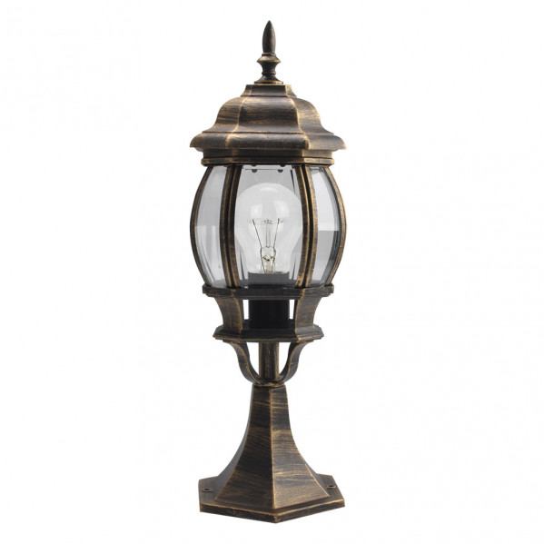 Sobremuro Exterior Aluminio Caelum 1xe27 Neg/oro 49x16x16 Cm Ip44