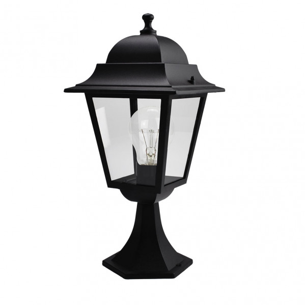 Sobremuro Exterior Aluminio Spica 1xe27 Negro Ip44 46x21,5x21,5 Cm